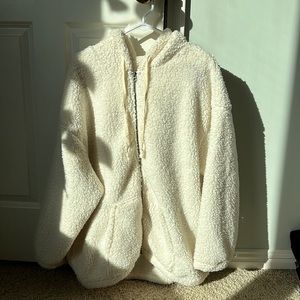 American Eagle Sherpa Fullsip Jacket, Oversized